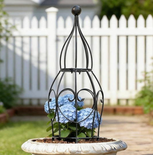 GOOOXIM 26” Metal Garden Obelisk Trellis for Climbing Plants - Sturdy & Stylish Support for Roses, Bougainvillea, and Potted Plants - Ideal Decorative Accent for Vertical Gardening Indoors & Outdoors