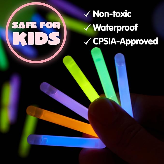 JOYIN 72 Pcs Easter Eggs with 72 Mini Glow Sticks for Kids Glow-In-The-Dark Basket Stuffers Fillers Gift, Easter Egg Hunt Game Party Favors Decorations Supplies, Classroom Prizes