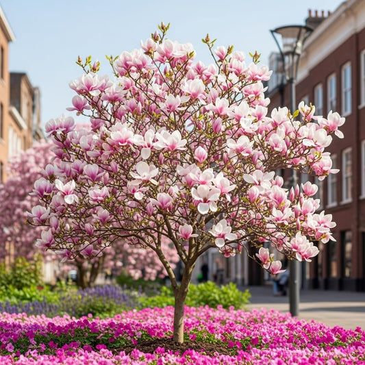2 Saucer Magnolia Trees Live Plants, Light Pink Magnolia Tree Live Plant in 2.5" Pot, 6-12 Inches