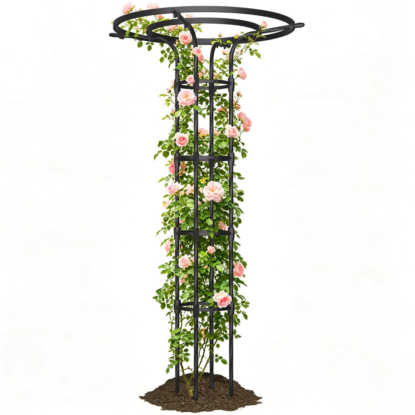 Garden Trellis for Climbing Plants Outdoor,70.9 Inch Mushroom Top Trellis, Height Adjustable Thick Twisted PE-Coated Metal Pipe,Plant Support for Potted Plants Vine Rose Clematis Vegetables