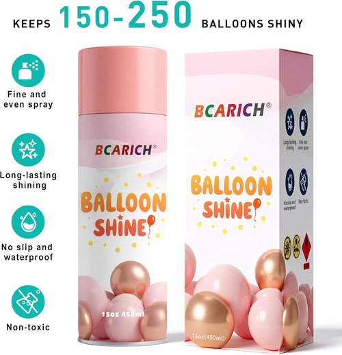 Balloon Shine Spray - 15oz High Shine Formula for Long-Lasting Latex & Foil Balloons | Waterproof & Instant Shine