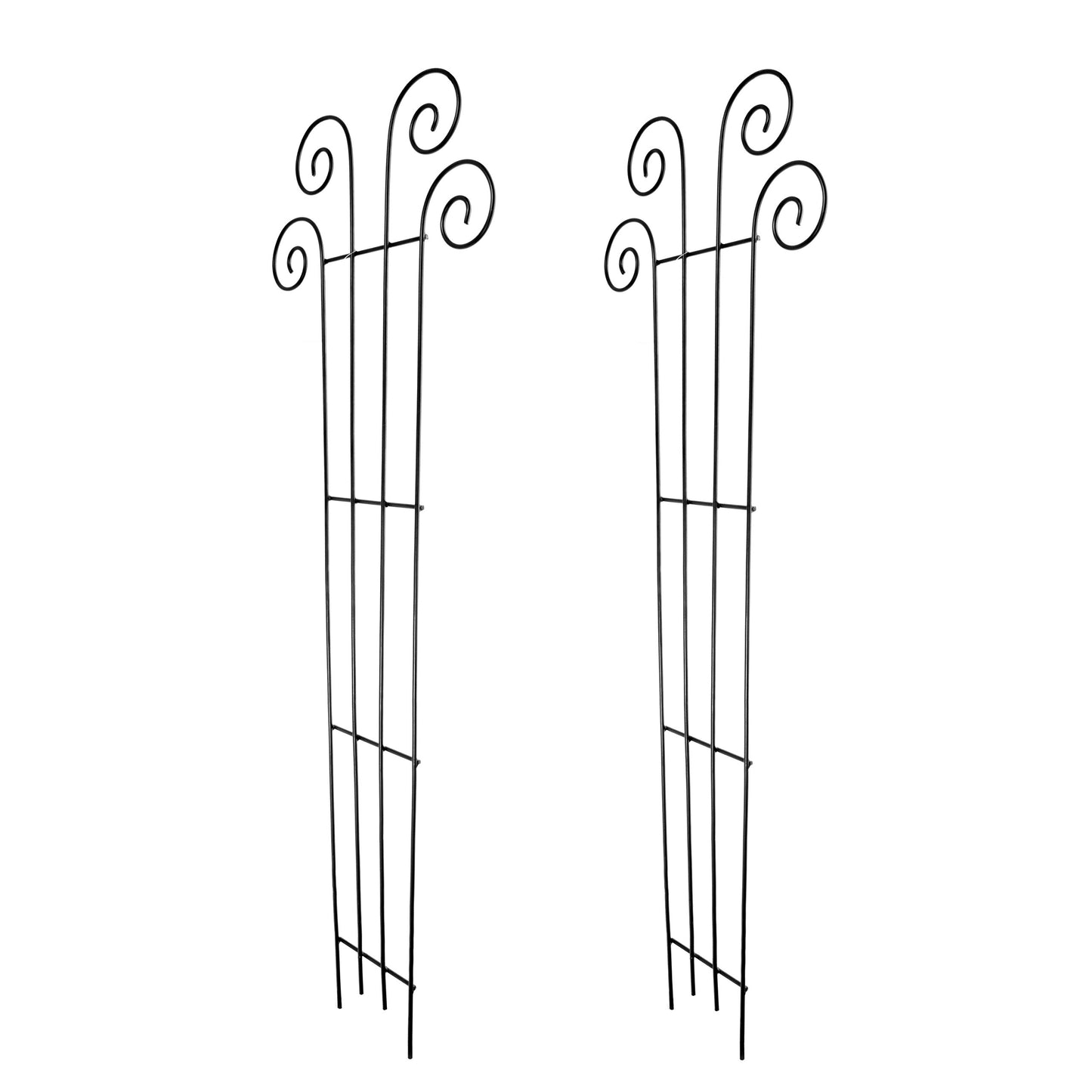 Hosley's 48" High Set of 2 Wave Iron Trellis Ideal Gift for Floral Arrangements Wedding or Party and Use Next to Structures Home or Office or in Planters for Growing Floral Plants Vines and Vegetables
