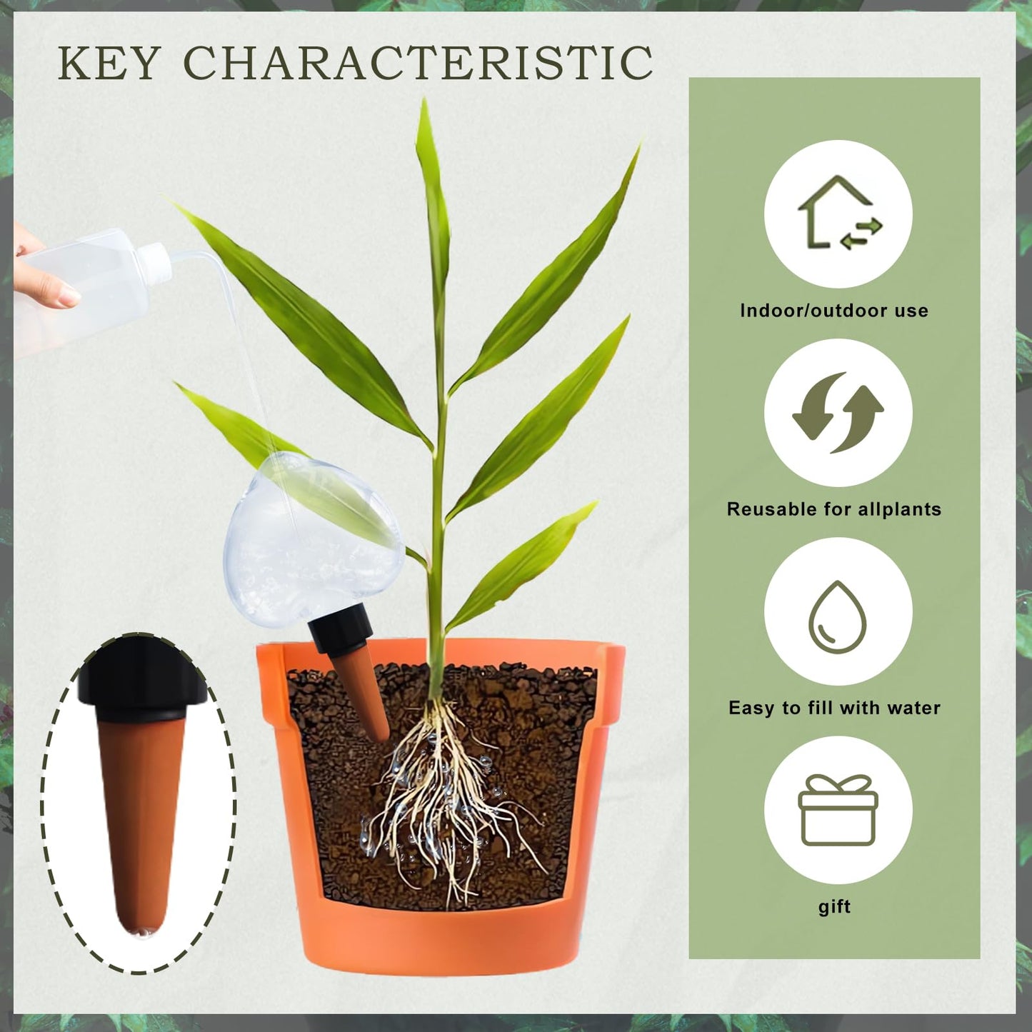 Ansberta Heart2-shaped Self Plant Watering Globes-4 Top Fill Automatic Planter Watering Insert with Slow Release-Watering drip Irrigation Device for Indoor and Outdoor Plants.