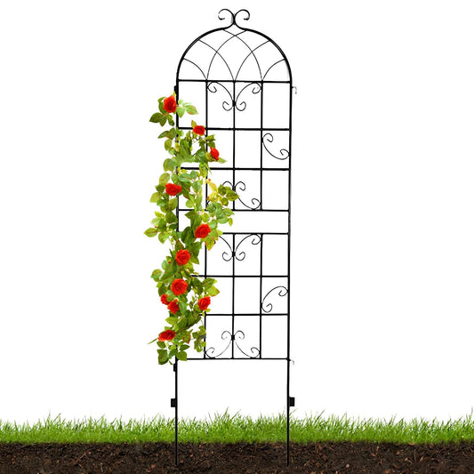 59x20″/71x20″, Metal Garden Trellis, Decorative Climbing Plant Fence, Freestanding Garden Trellis, Plant Support Frame, for Tomatoes, Vegetables, Flowers, Fruits (Color : Black, Size : 150x50cm)