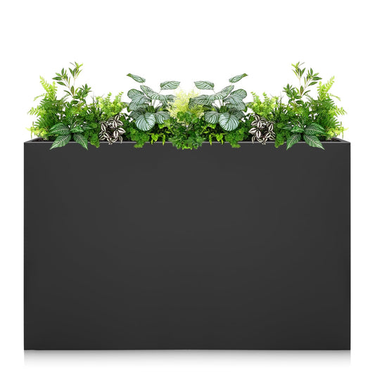 Zezgeuro Galvanized Steel Planter Box - No Installation Required Metal Rectangular Block Long Box Planter Modern Outdoor Planters All-Weather Use with Drainage Holes for Patio/Porch, 36×24×12IN