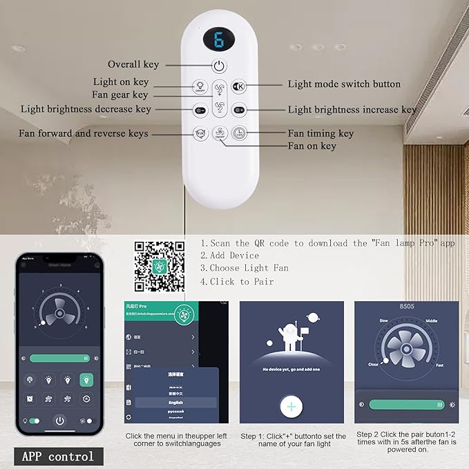 Ceiling Fans with Lights, 42 Inch Low Profile Ceiling Fan with Light and Remote/App Control, Flush Mount, Reversible, 3CCT, Dimmable, Noiseless, White Ceiling Fan for Indoor/Outdoor Use