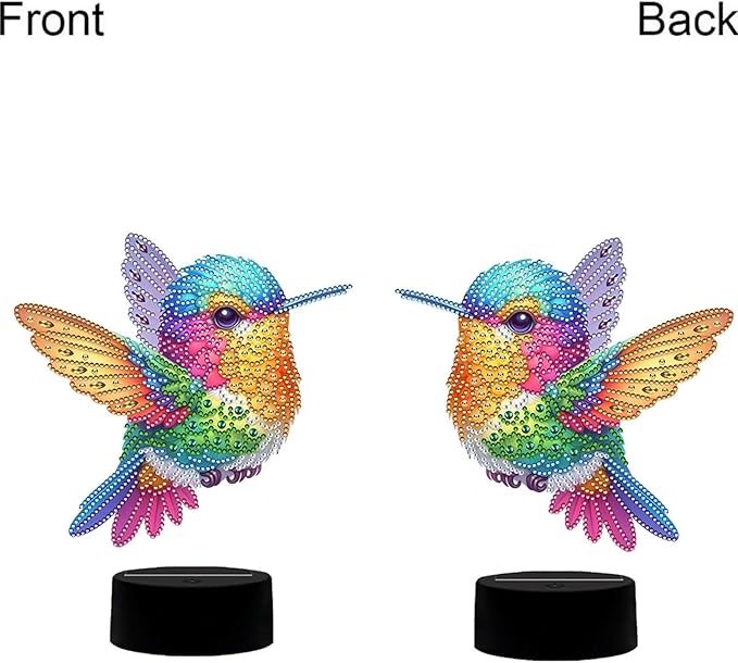 Hummingbird Diamond Art Painting Night Light,Diamond Art Painting Kits Desktop Touch Lamp Ornaments for Tabletop Decor Diamond Art Accessories for Adult Beginner Bedrooms Living Room