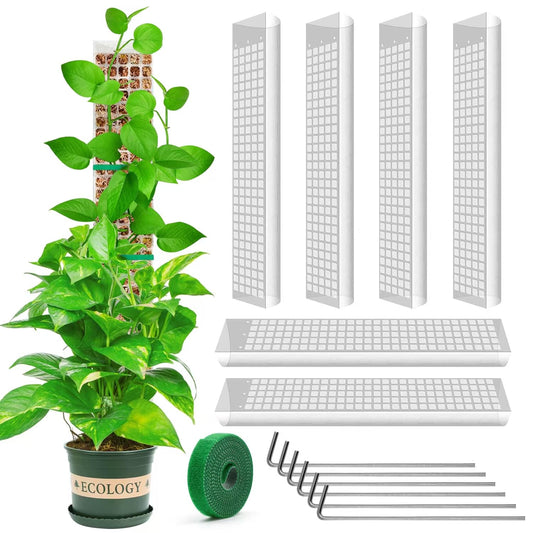YSKS 6 Pcs 24-inch Plastic Moss Poles for Plants ，Moss Poles for Climbing Plants, Indoor Plant Support Work with Sphagnum muss