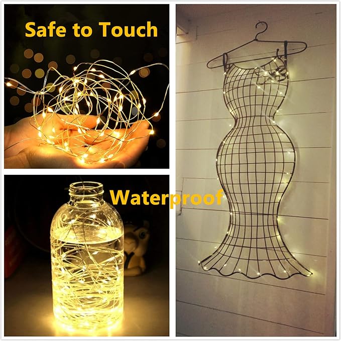 2Pack Battery Powered Fairy Led String Lights 7Ft 20 LED Twinkle Lights Home Bedroom Indoor Outdoor Halloween Diwali Christmas Party Decoration
