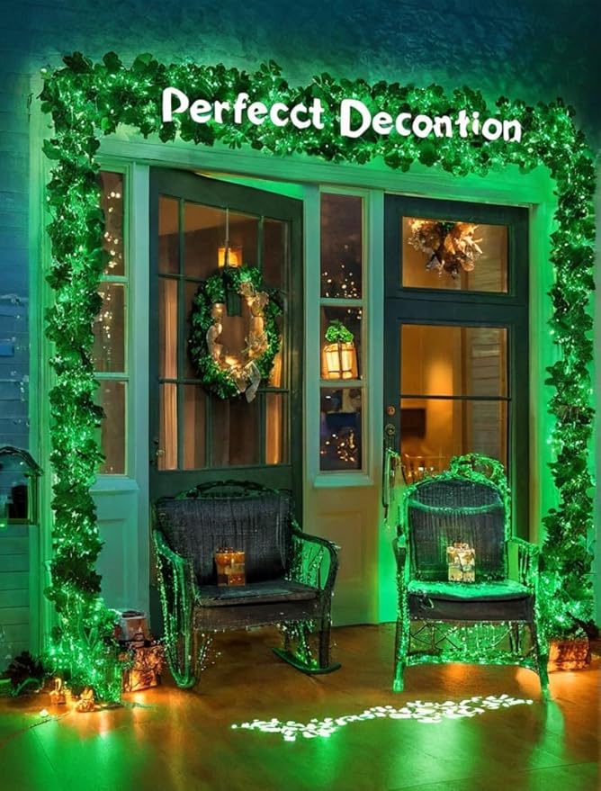 FULLBELL Christmas Decorations Green Christmas Lights, 66ft 200 LED Clear Wire for Christmas Tree Home Garden Indoor Outdoor Christmas Lights.