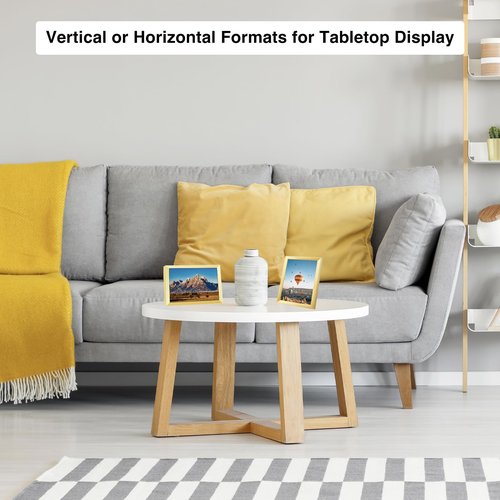 JCJMY 9x11 Picture Frame Gold for Wall Hanging or Tabletop, Wall Mounting Horizontally or Vertically, 9 x 11 Wall Gallery Poster Photo Frame with Durable Shatter Resistant Plexiglass,Gold