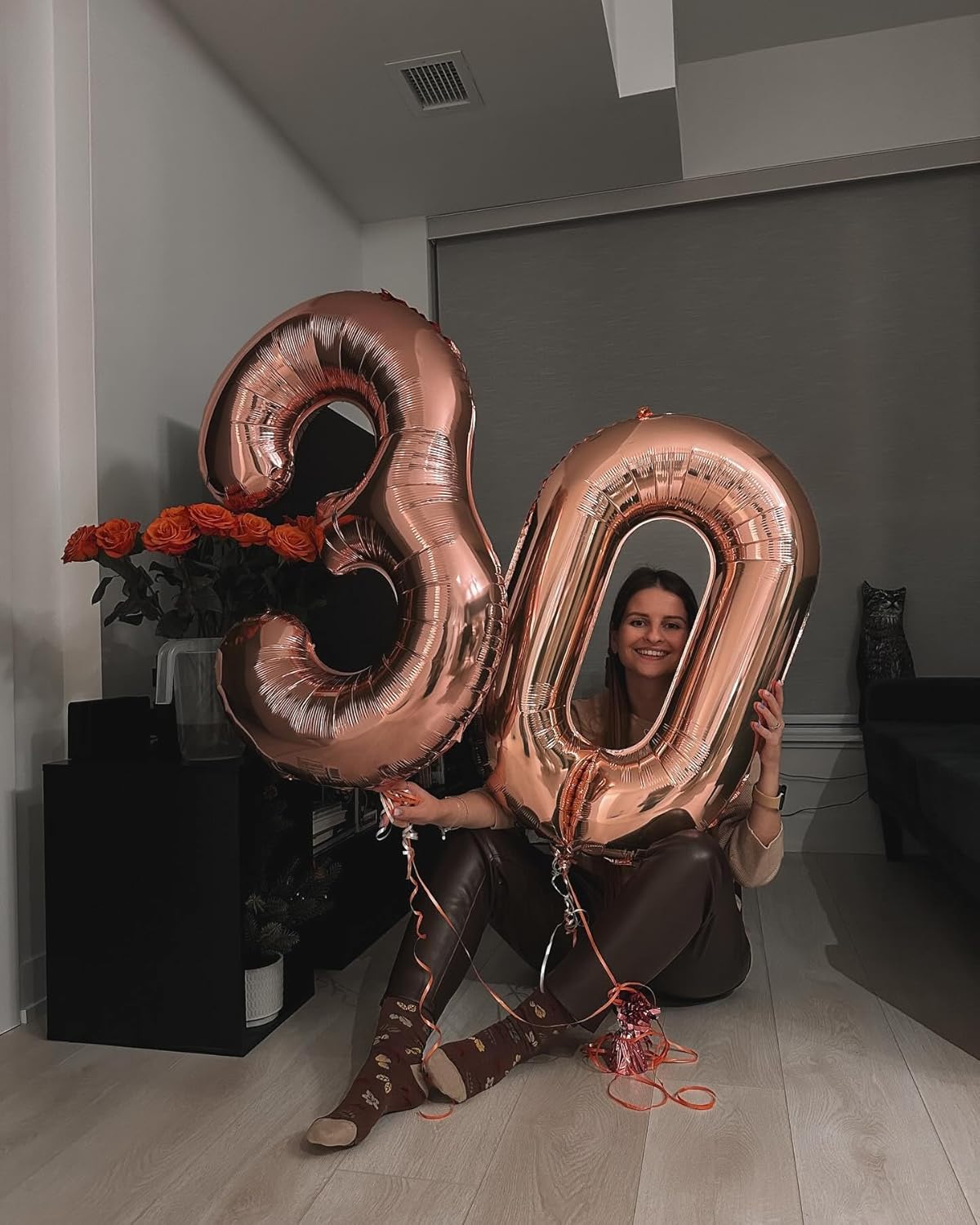 Rose Gold Number 30 Balloon - 40 Inch 30th Birthday Decoration for Men & Women