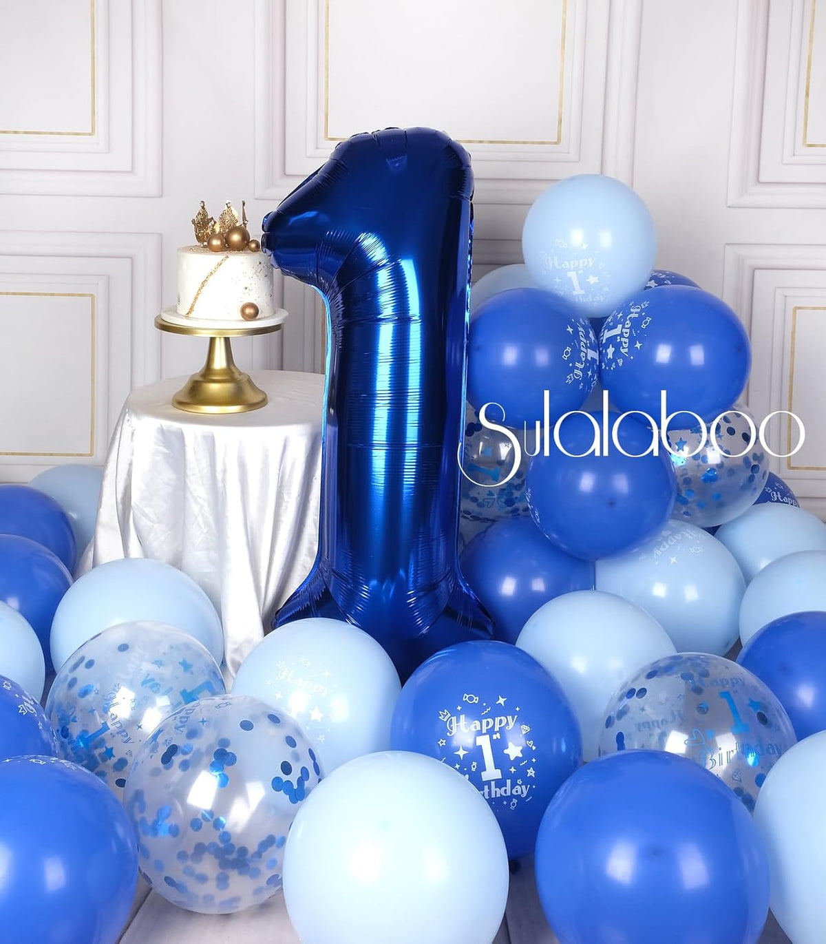 Skiennix 40-Inch Navy Blue Number 1 Balloon - Giant Foil Mylar Birthday Party Decoration