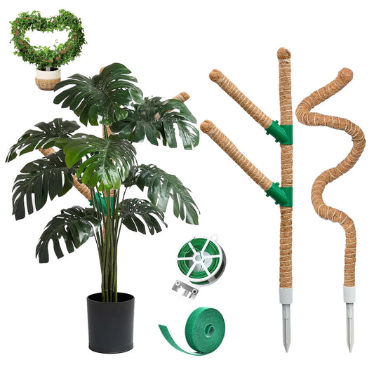 Moss Pole 30 Inch, 2 Pack Monstera Plant Support, Bendable Plant Stakes for Indoor Plants, Plant Sticks Support Tall，Coco Coir Plant Poles for Climbing Plants, Pothos, Philodendron