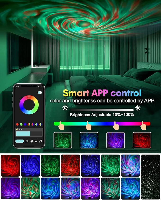 Star Projector Galaxy Light, Galaxy Projector for Bedroom with APP Remote Control, Timer - Night Light Projector for Kid Adult Aurora Light Projector Decorations Wedding Club Decor