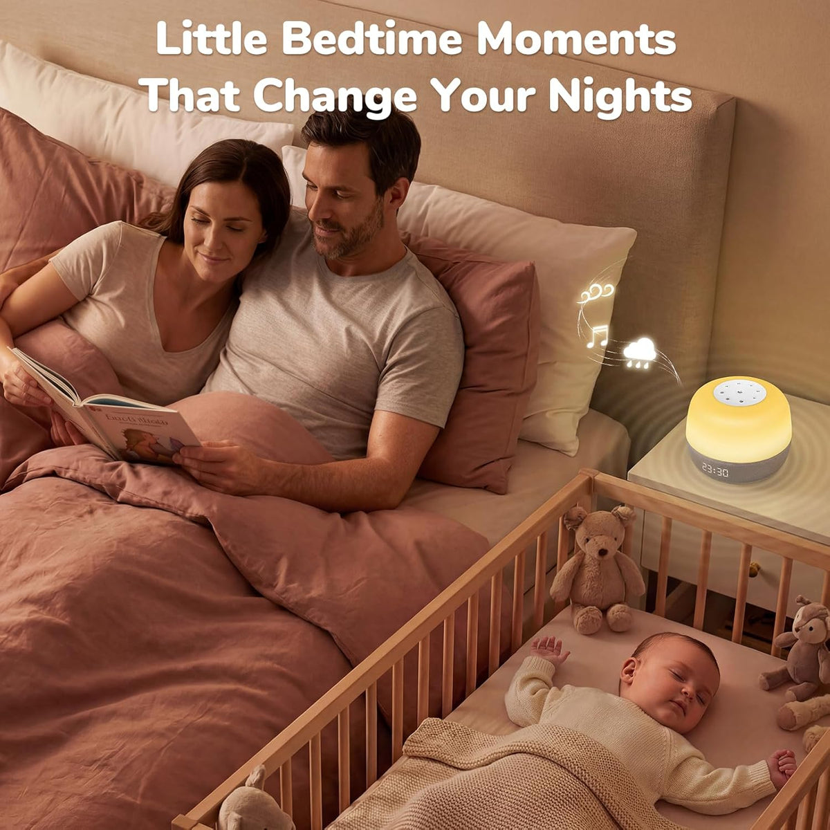 Mom's Choice Awards Sound Machine - White Noise with Sunrise Alarm & App Control | 360° RGB Night Light for Adults & Kids