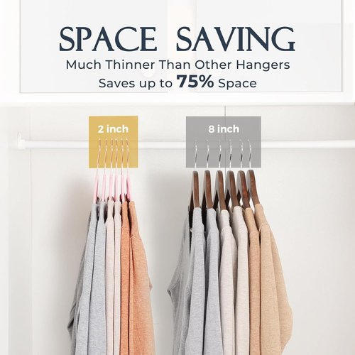 HOUSE DAY Velvet Hangers - Premium Non-Slip Clothes Hangers | 240 Pack in Light Pink with 360° Rotating Hook