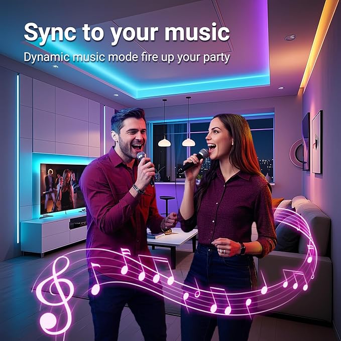 hyrion Smart LED Strip Lights 200ft WiFi, RGB Color Changing Lights Compatible with Alexa and Google Assistant, 16 Million Colors with App Control and Voice Control Led Lights for Bedroom, Room Decor