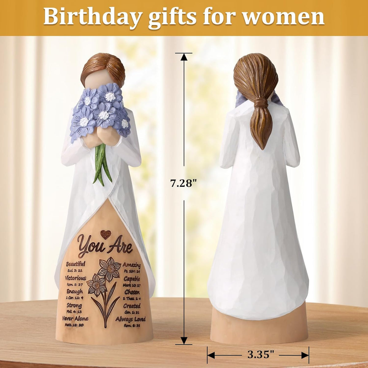 Sunflower Bible Verse Figurine - Inspirational Resin Statue with Scripture | Perfect Religious Gift for Women, Moms, and Friends