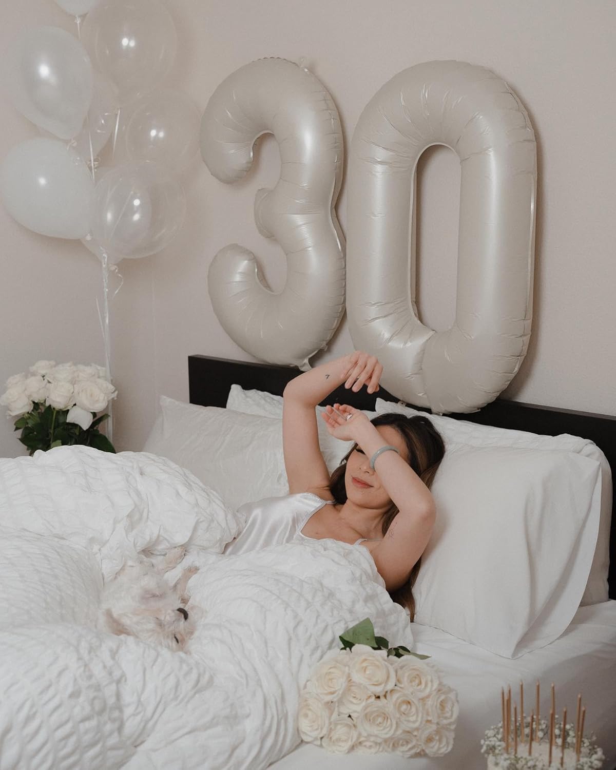 Regine Switzerland Cream Number Balloon - 40 Inch Birthday Decoration - Perfect for Celebrations