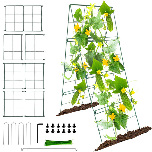 Cucumber Trellis for Raised Garden Bed, Easy-to-Assemble Sturdy Metal Garden Trellis for Climbing Plants – Outdoor Plant Support for Cucumbers, Beans, Zucchini, Tomatoes, Pumpkins & More!