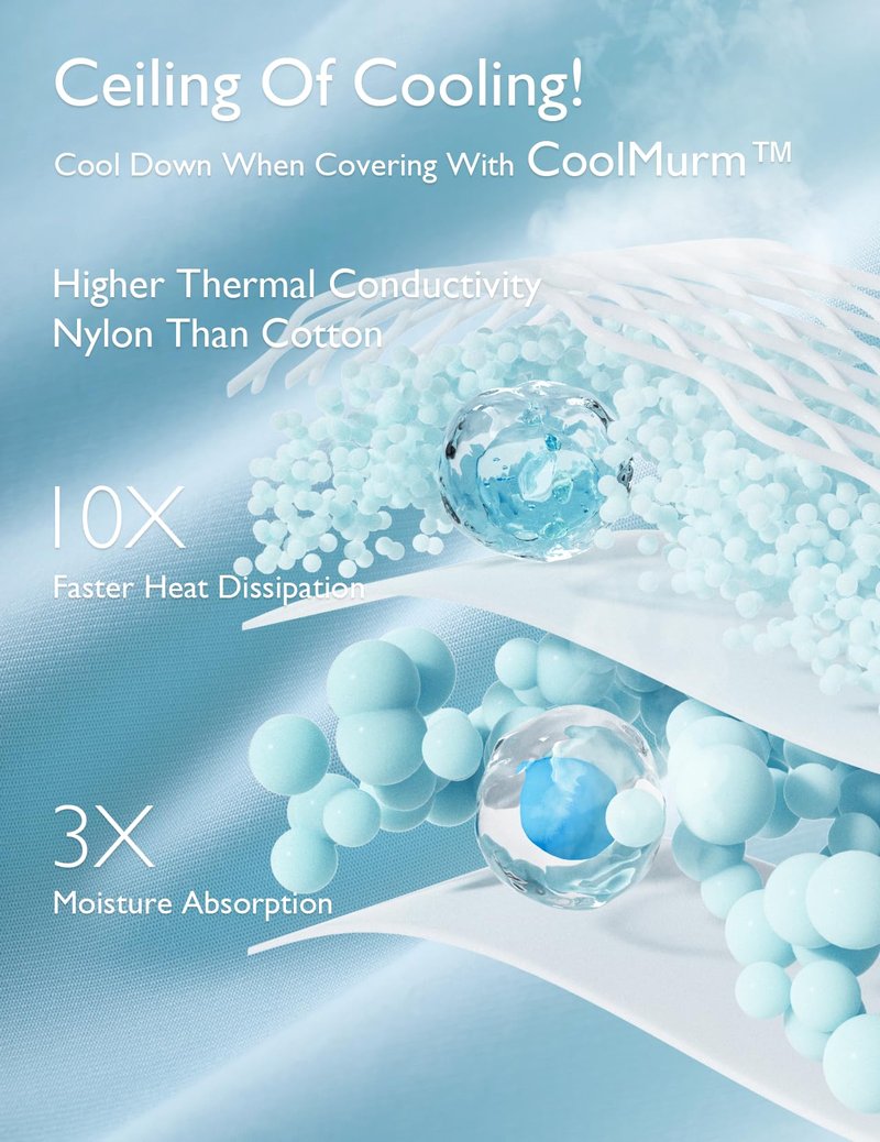 Momcozy Life CoolMurm Cooling Comforter for Hot Sleepers, King/Cali King 106"x90" Soft Breathable Pregnancy Cooling Blanket, 3-Second Cooling, 8 Hours+ Stay Cool All Night, Deep Light Grey