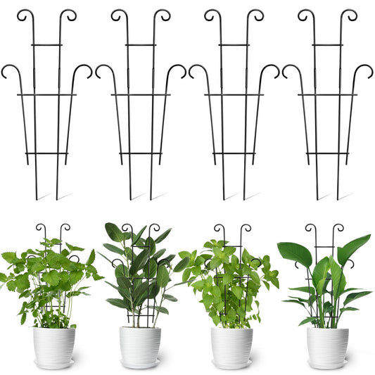 Coomin 23in Taller Plant Trellis for Climbing Plants Indoor, Sturdy Houseplant Trellis for Potted Plants with Ties, Vine Plant Support for Monstera Pothos Ivy, Plant Decor, 4P