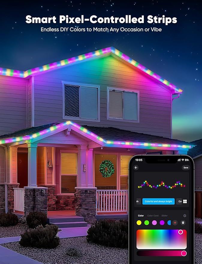 GZBtech RGB+IC+CCT LED Strip Lights 100FT/30M, Outdoor Color Chasing Festival Light with Warm&Cold White, Dimmable IP65 Waterproof LED Christmas/Halloween Lighting for Party, Patio, Garden, ETL Listed