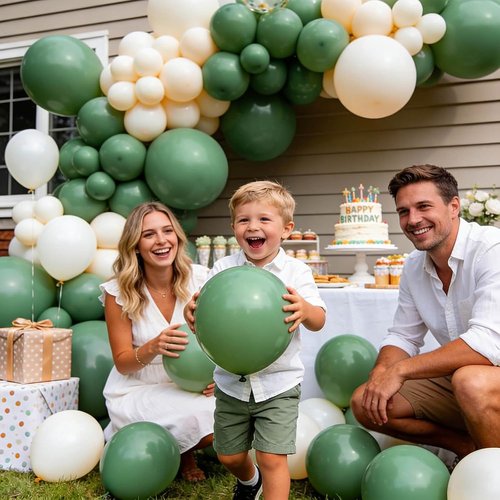 Dark Sage Green Balloons by [Brand Name] - 110 Pcs 12-Inch Latex Round Helium Balloons for Christmas Celebrations