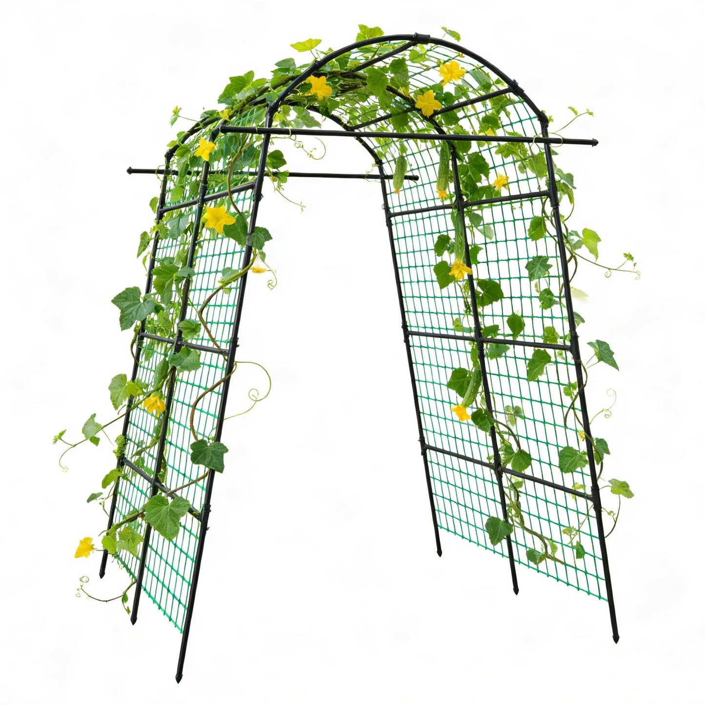 AGTEK 87in Garden Arch Trellis for Climbing Plants, Garden Arches Support Structure, Tall Metal Garden Tunnel Trellises Archway for Climbing Vine, Vegetable, Fruit, Flower, Squash Arbors