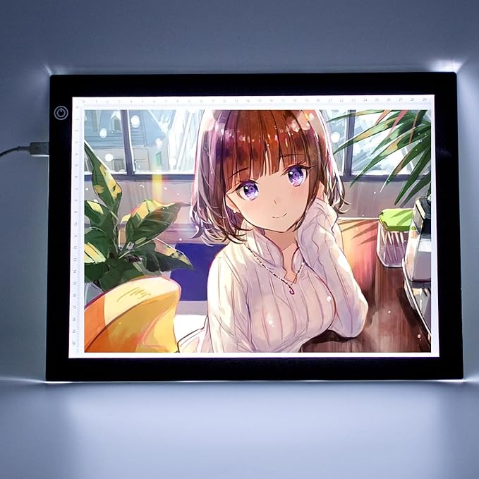 A4 Ultra-Thin Portable LED tracing Light Box Dimmable Brightness LED Art Tracing Pad for Artist Drawing Sketching Animation Stencilling and 5d Diamond Painting (Black, A4)
