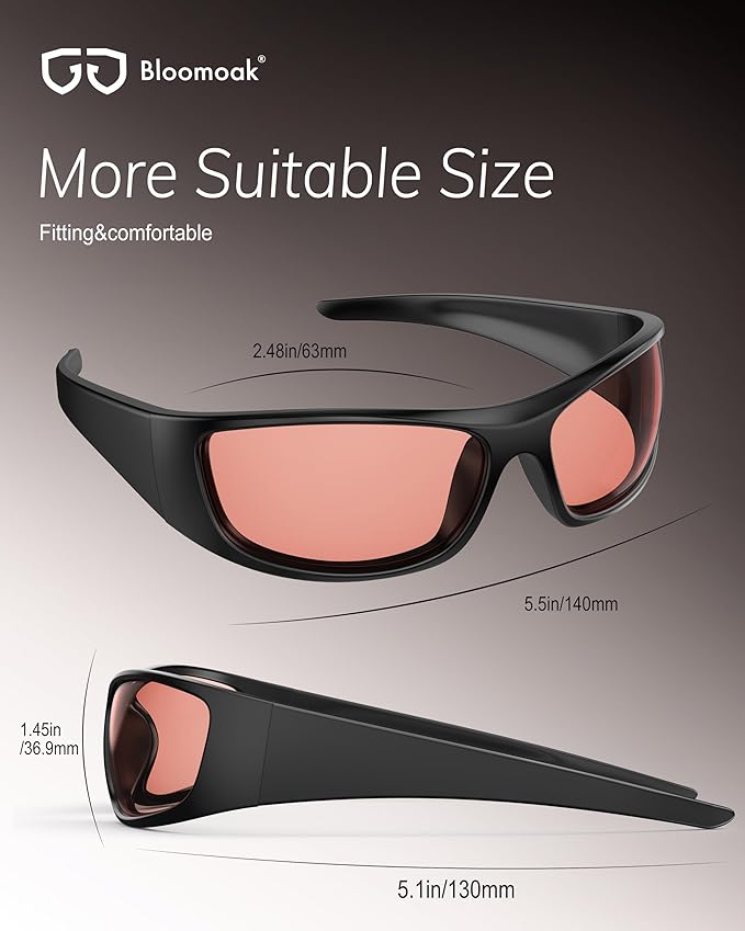 Bloomoak 99% Blue Light Blocking Glasses,Nighttime Sleep,Fully Wraparound Your Eyes with No Leaks for Side Glare/Dry Eyes