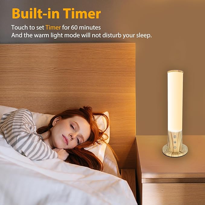 Light Therapy Lamp 10,000 Lux Happy Sunlight Lamps UV-Free with 3 Color Temperatures, Adjustable Brightness,Timer & Memory Function, Sun Lamp, Full Spectrum Light for Home, Office