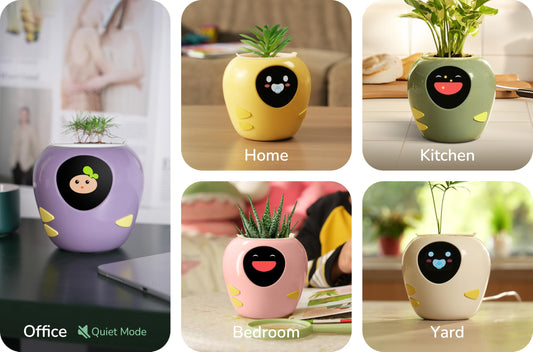 New 2026 Ai Smart Planter – Extra Large Interactive Plant Pot, Pet Plantagotchi, robot, Leafypod and Plantiboy, Robot Flower Pot with Feelings, Indoor Flowerpot with Water, Digital Gifts (Pink)