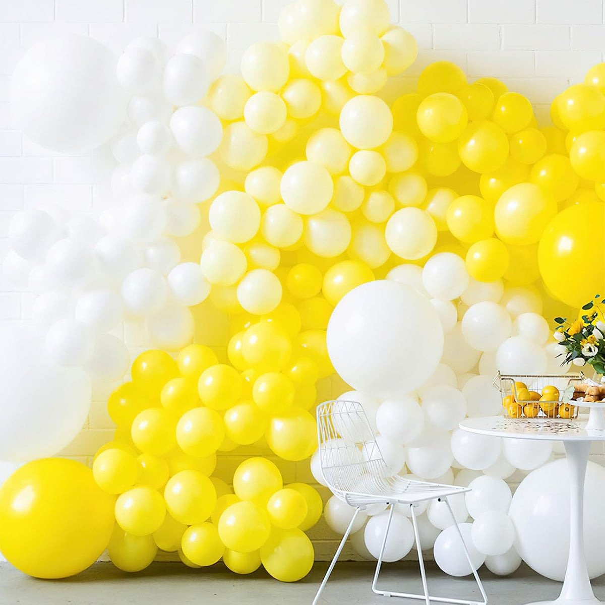 PartyWoo Yellow Balloons - 120-Piece Matte Latex Balloon Arch Kit | Various Sizes for Celebrations