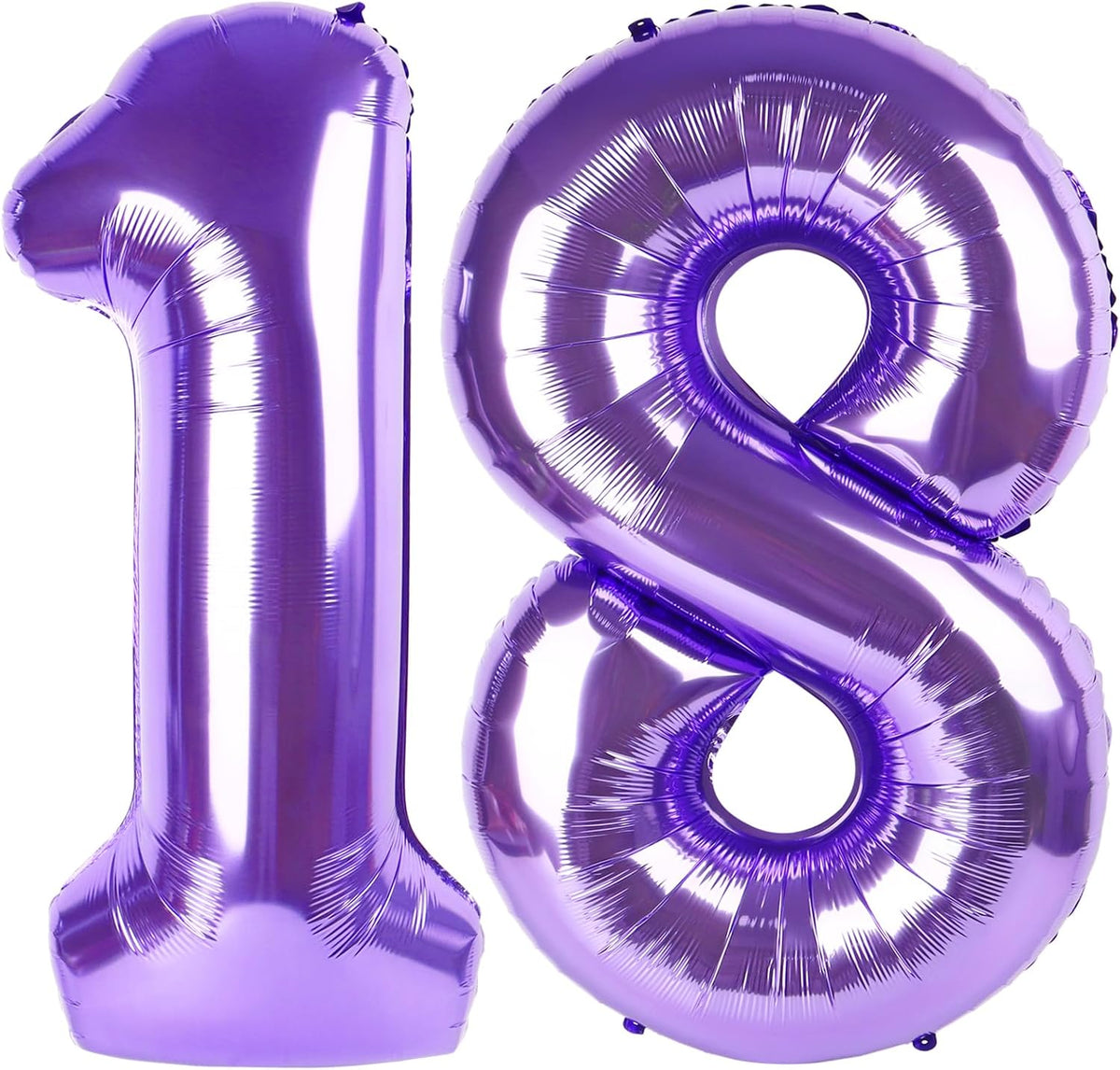 Purple Number 18 Balloon - 40 Inch Giant Foil Balloon for 18th Birthday Party Decorations