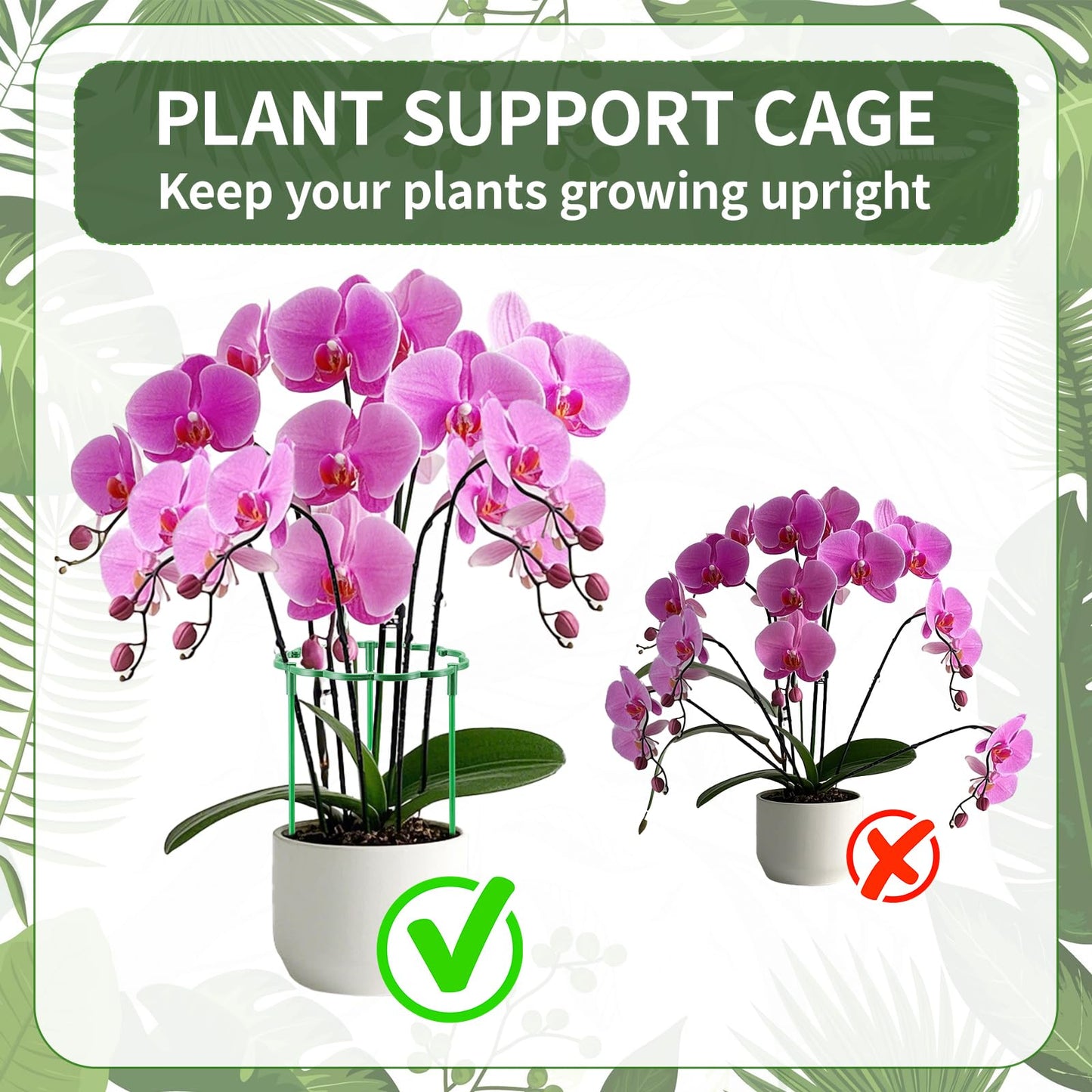 Moiggonoy 24 Pack Plant Support Stakes Sets - Versatile Plant Cages, Stackable Garden Flower Support， Small Plant Stakes for Indoor Plants,Tomato,Monstera, Peony, Hydrangea, Climbing Plants