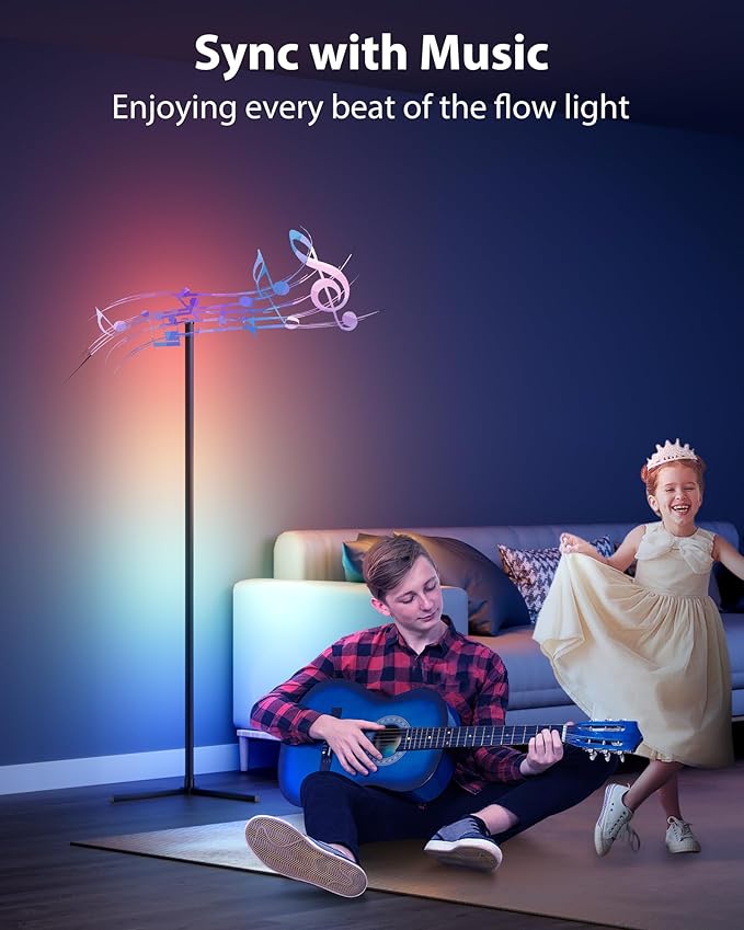 65" Smart RGB Floor Lamp with App/Remote Control, Color Changing LED Corner Lamp with Music Sync & Timer, Corner Lighting for Living Room, Bedroom, Gaming Room