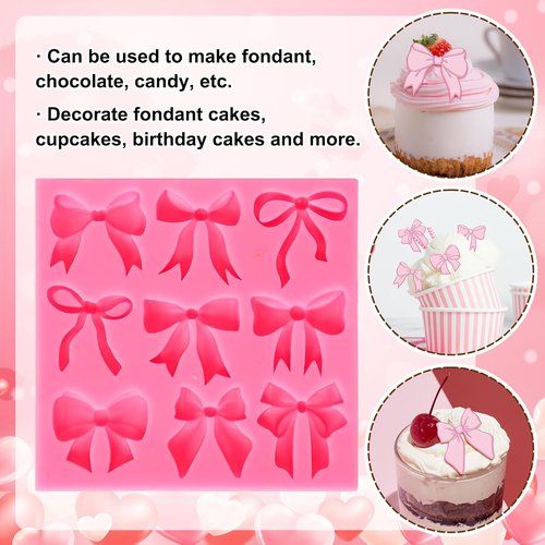 JarThenaAMCS Bow Fondant Mold - Silicone Bowknot Mould for Baking & Crafts | Perfect for Parties