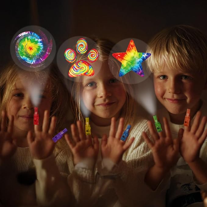 Tuanse 36 Pcs Tie Dye Finger Lights Gifts Bulk for Kids Glow in the Dark Finger Lights Colorful Birthday Themed Party Supplies Favors for Class School Prizes Gift for Kids Carnival Rewards