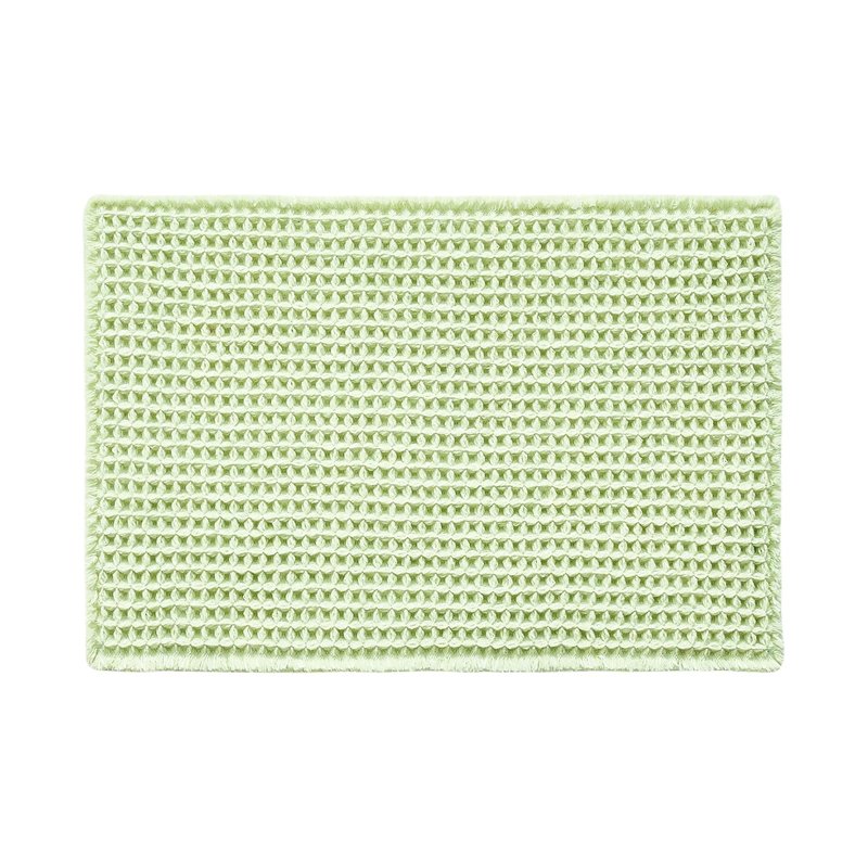 TYUU Waffle Bath Mat, Boho Bathroom Rugs Non Slip Washable Super Absorbent Quick Dry Cute Bath Mat Farmhouse Bathroom Decor, 48"x24" Pale Green