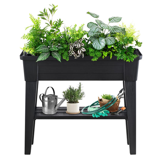 MO Raised Garden Bed with Legs & Trellis, Outdoor Raised Planter Box for Gardening Herb Garden, Planters for Outdoor Plants, Garden Bed for Garden Yard Patio Home Decor