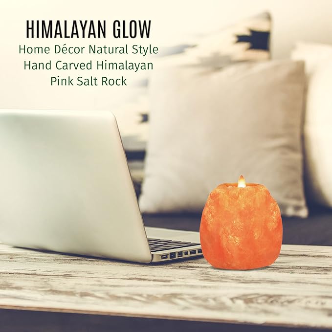 Himalayan Glow Hand Carved Himalayan Salt Candle Holders, Home Decor Item great as a Night light