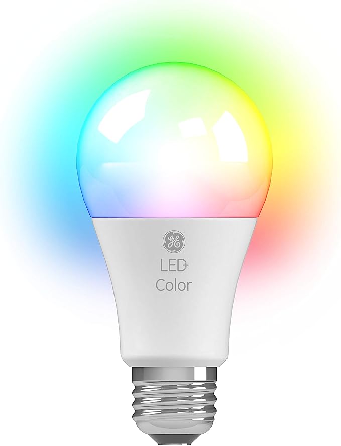 GE LED+ Color Changing LED Light Bulbs with Remote, 9.5W, No App or Wi-Fi Required, A19 (4 Pack)