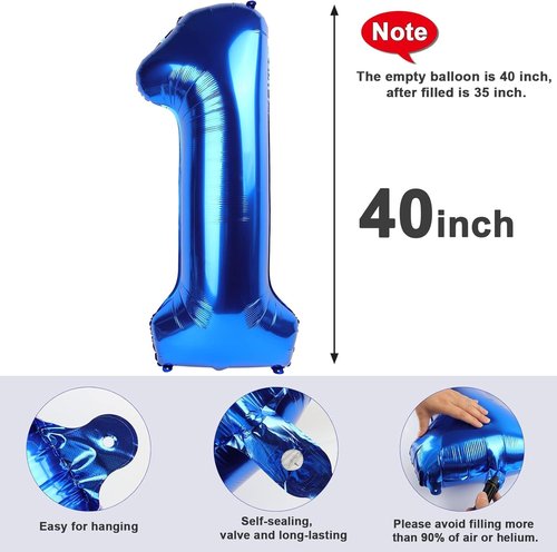 40 Inch Dark Blue Number Balloons by [Brand Name] - Perfect 40th Birthday Party Decorations for Men & Women