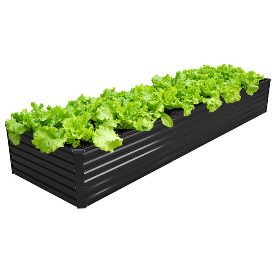 MGNO 12x2x1.5FT Galvanized Raised Garden Bed-Outdoor Planter Box for Vegetables-Metal Garden Bed,RRectangle Planting Box for Herb,Flower,Black