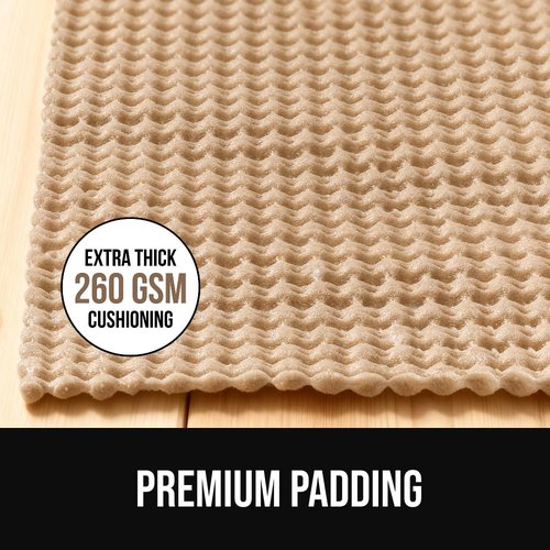 GORILLA GRIP Premium Dual-Sided 8x10 Rug Gripper Pad - Extra Thick, Slip Resistant, Beige for Hardwood Floors