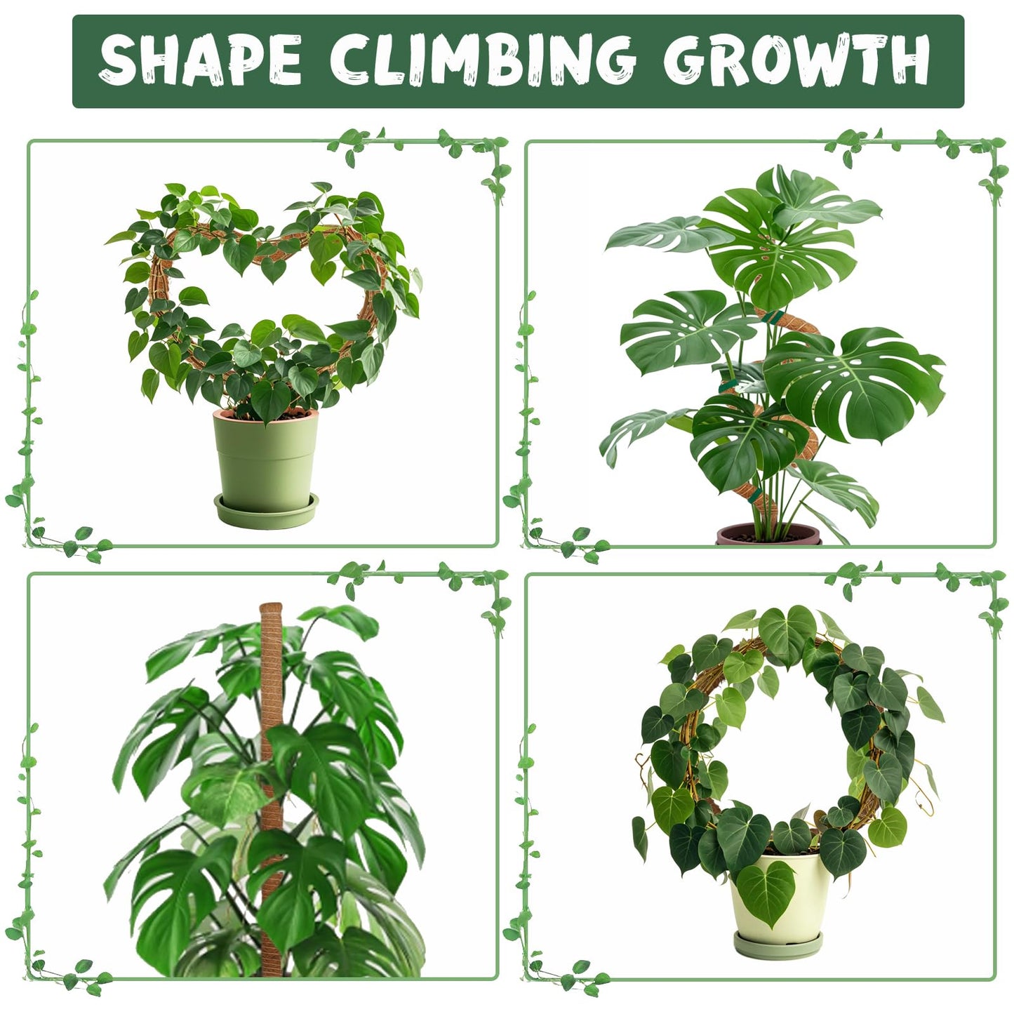 2 Pack 27.56 Inch Bendable Moss Pole for Monstera,70cm Monstera Plant Support Stakes Moss Sticks for Climbing Indoor Plants Pothos Philodendron,Coir/Coco Plant Trellis for Potted Climbers Houseplants