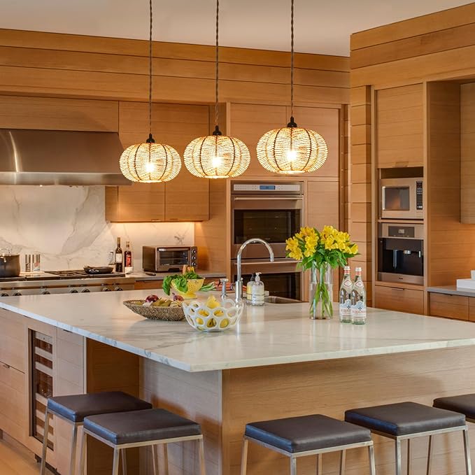 Farmhouse Pendant Lighting,Chandelier Industrial Pendant Light, Modern Kitchen Island Lights Fixtures Ceiling Hanging Dining Room Living Room