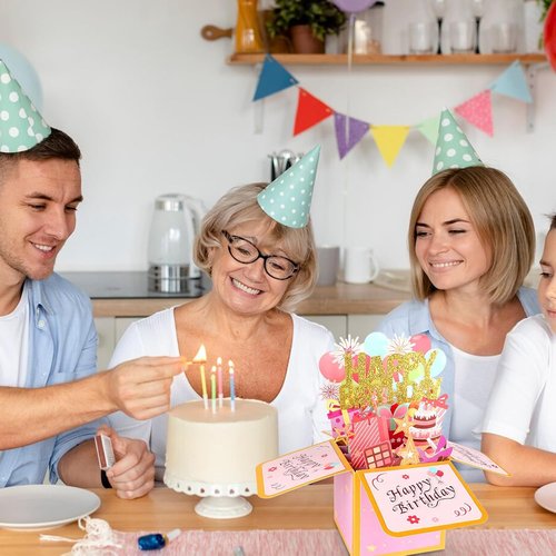 Happy Birthday Pop Up Card - Unique 3D Greeting Card for Men & Women | Perfect Gift for Mom, Dad, Friends